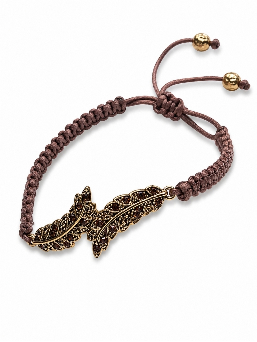 GOLD LEAF BOHO Macramé Bracelet.